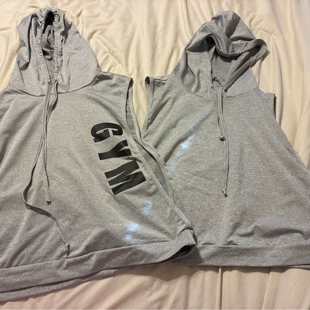 SHEIN Gray Sleeveless Hoodie Tank Top
